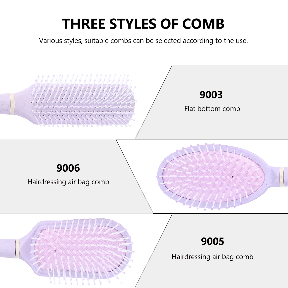 

3 шт., набор расчесок для волос, 3 размера, антистатическая массажная расческа для релаксации кожи головы, эргономичная ручка, парикмахерское домашнее использование