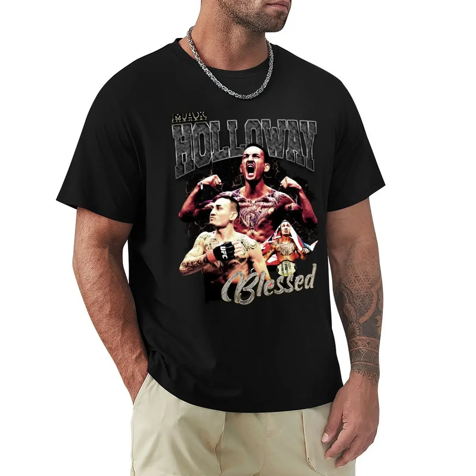 Max Holloway T-shirt quick-drying graphics for a boy fitted t shirts for men