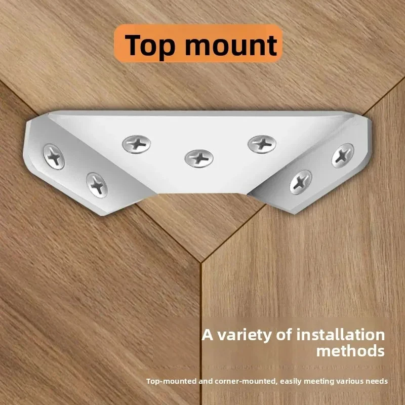 Heavy Duty Stainless Steel Corner Braces Joint Trapeziform Angle Code Shelf Support Bracket with Screw for Home And Office Furni
