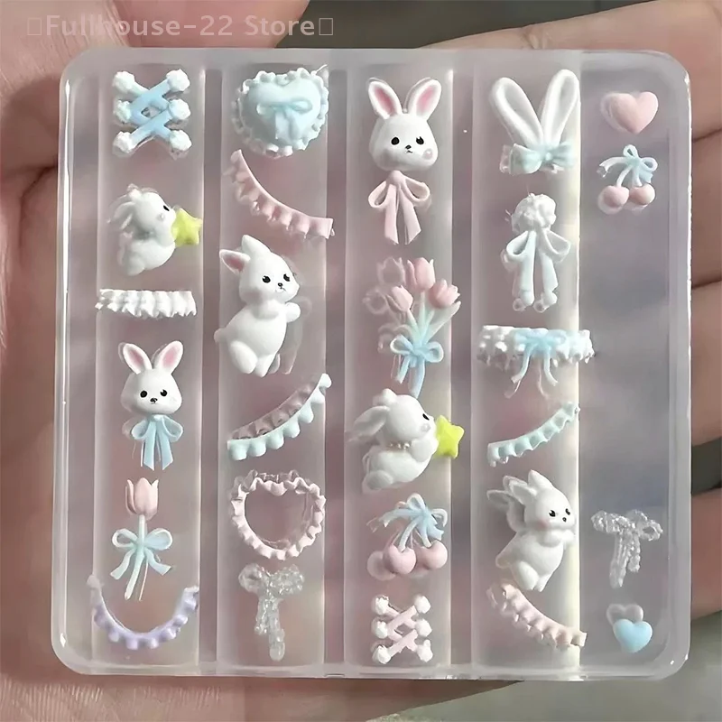 【MAX-22】Spitze Schleife Hase 3D Silikonform Nail Art Dekoration Nägel DIY Design Silikon Nagelschablone Nagelform