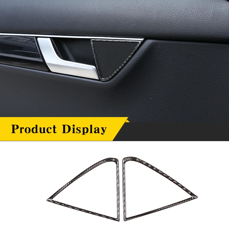 

For Mercedes-Benz C-Class W204 2007-2013 3K Carbon Fiber Car Rear Door Handle Audio Speaker Ring Trim Sticker Car Accessories