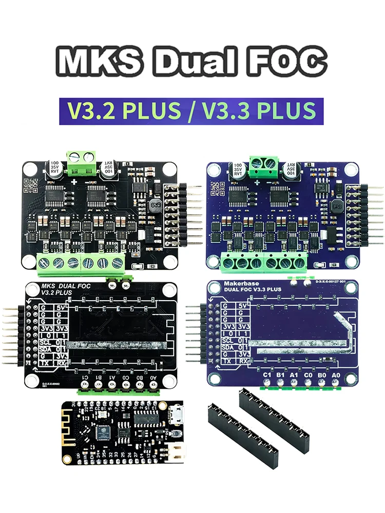 MKS SimpleFOC Dual Brushless Micro FOC V3.2 Plus/V3.3 Plus Serwo z pętlą prądową do silników BLDC, kompatybilne z ESP32 — zdjęcie produktu 7