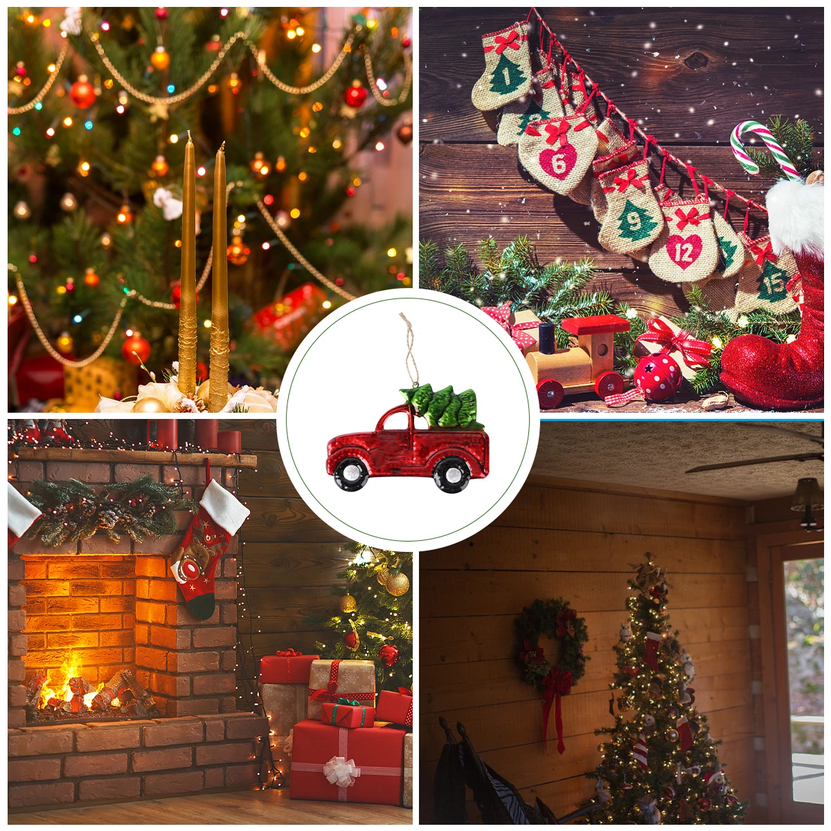 

Iron Hanging Car Ornament Scene Christmas Decorations Ornaments Automobile and Truck Accessories