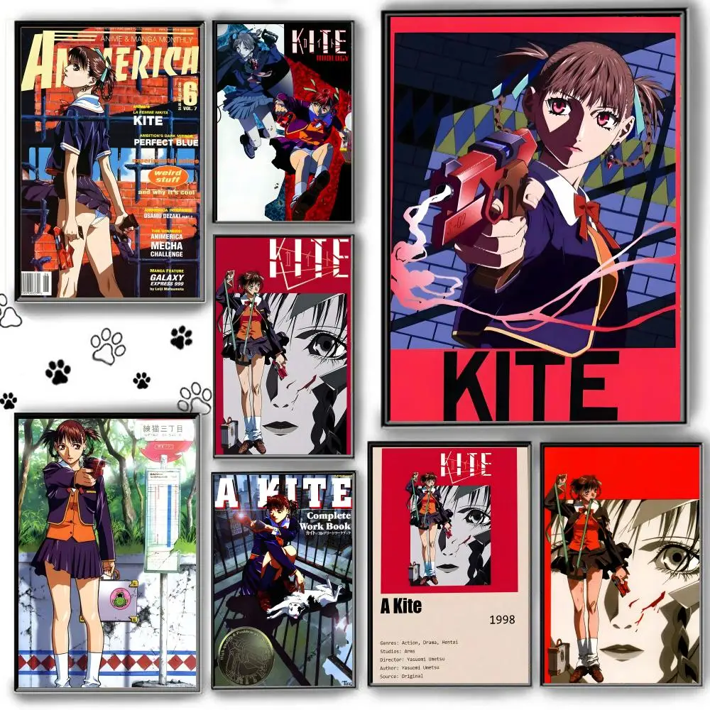 A K-kite 1998 Anime Poster HD PVC Durable Wall Art - Waterproof Easy Clean For Home Office Bar