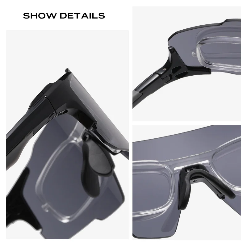 Fahrrad-Sonnenbrille mit Korrektionsgläsern für Herren und Damen – Speed-Road-Mountainbike-Brille, Outdoor-Sportbrille, Radsport-Sonnenbrille – Detail 7