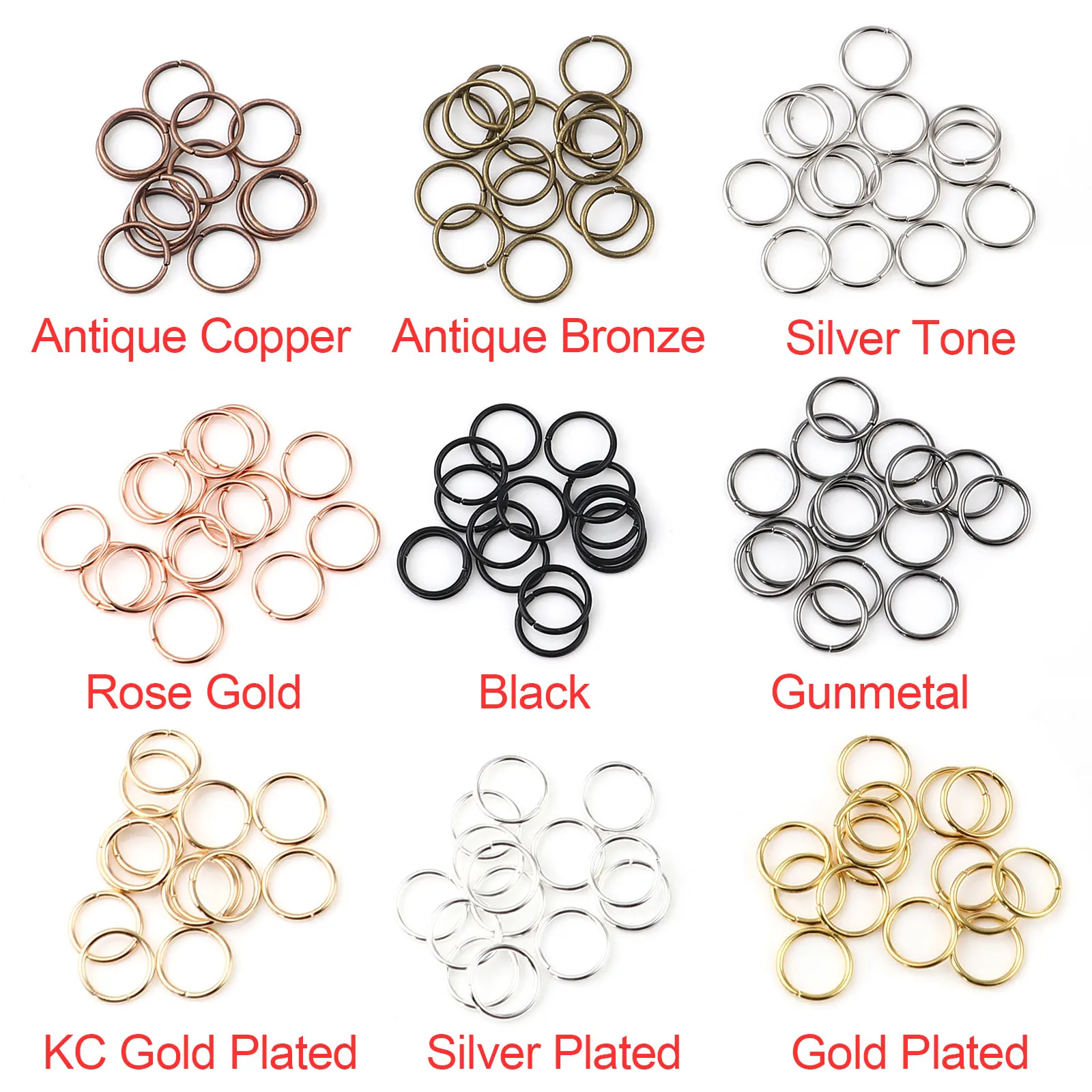 200pcs 3-12mm Iron Alloy Jump Rings Split Rings Connectors For Women DIY Jewelry Making Necklace Bracelet Finding Accessories