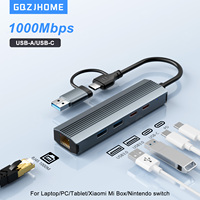 USB Ethernet Adapter 1000Mbps USB3.0 HUB RJ45 Lan for Laptop PC Xiaomi Mi Box Macbook Windows USB-C HUB Network Card