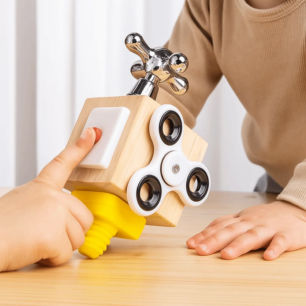 Houten educatieve sensorische bordpuzzel Ouder-kind interactieve peuters Drukke kubusbord Multifunctioneel doe-het-zelf