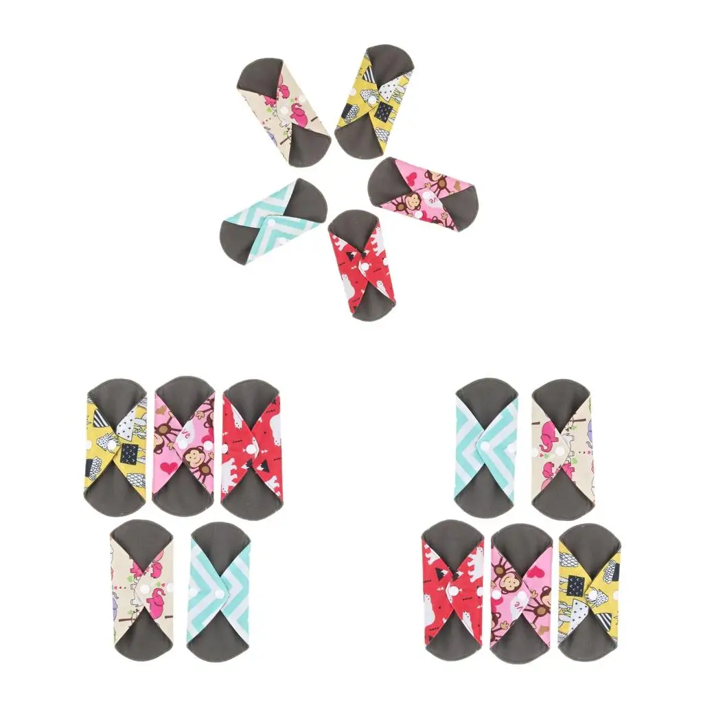 

Bamboo Charcoal Cloth Sanitary Pads Reusable Menstrual Pad Set Organic Panty Liner for Women Daily Use