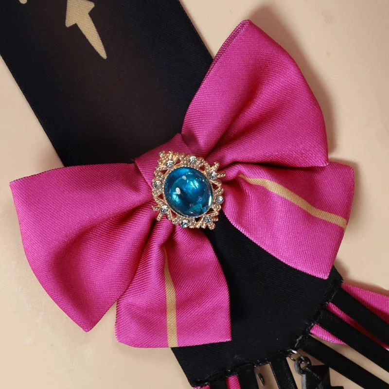 FC6Game Wuthering Waves Carlotta Montelli Cosplay Costume Wig Headwear Bow Dress Uniform Women Girls Halloween Role Play Su@FC8！