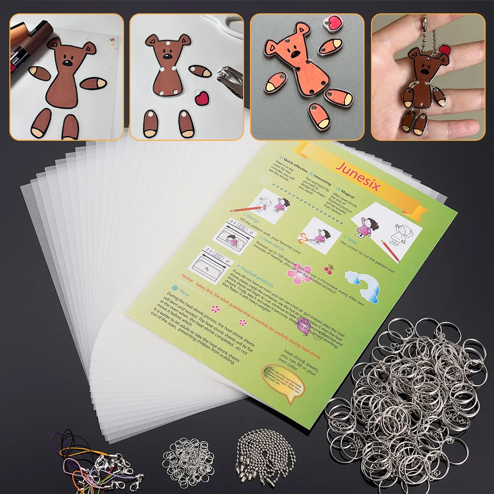 Krimpkous Plastic Vellen Set Shrinky Art Film Papier Vel Kit DIY Sleutelhanger Ornamenten Creatieve Ambachtelijke Versiering Scrapbooking