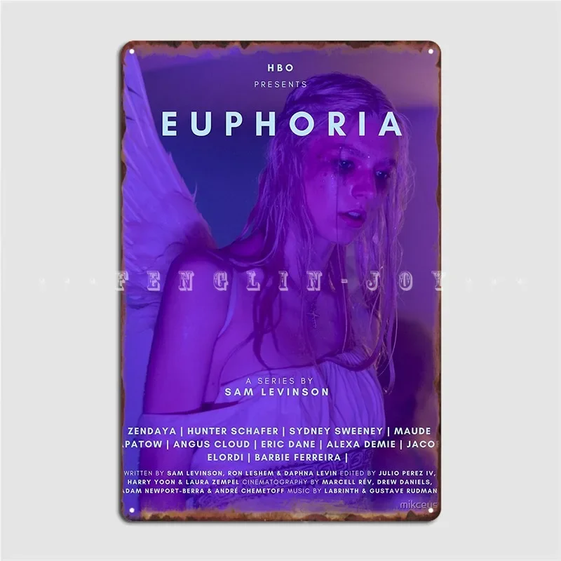 Affiche de émission de télévision Euphorias Hunter Schafer, Plaque métallique, décor mural personnalisé, grotte, Pub, affiches murales en étain