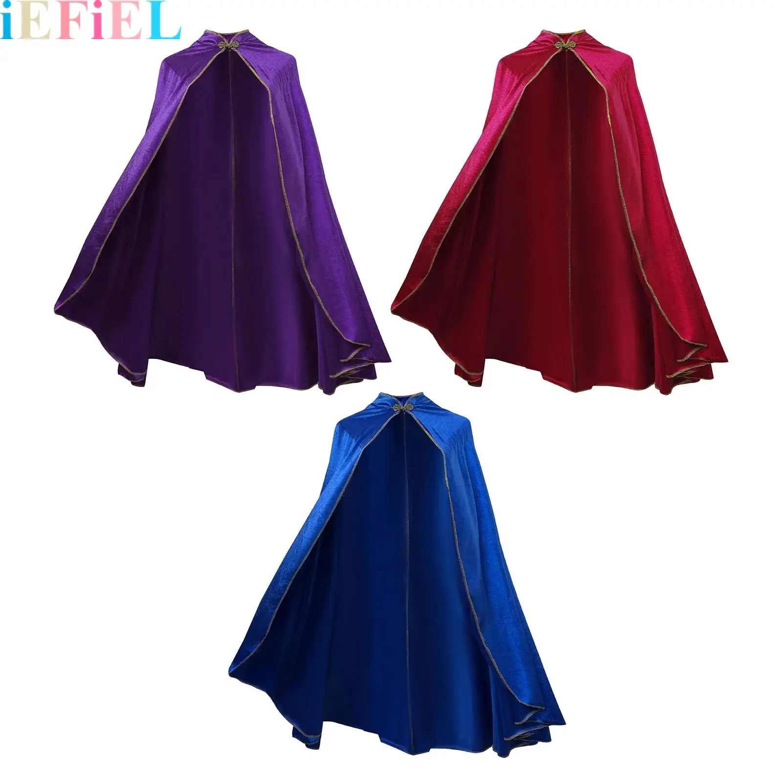 

Унисекс-плащ из бархата в средневековом стиле с воротником-стойкой, накидка эпохи Возрождения для сценических выступлений, тематических вечеринок на Хэллоуин и косплея