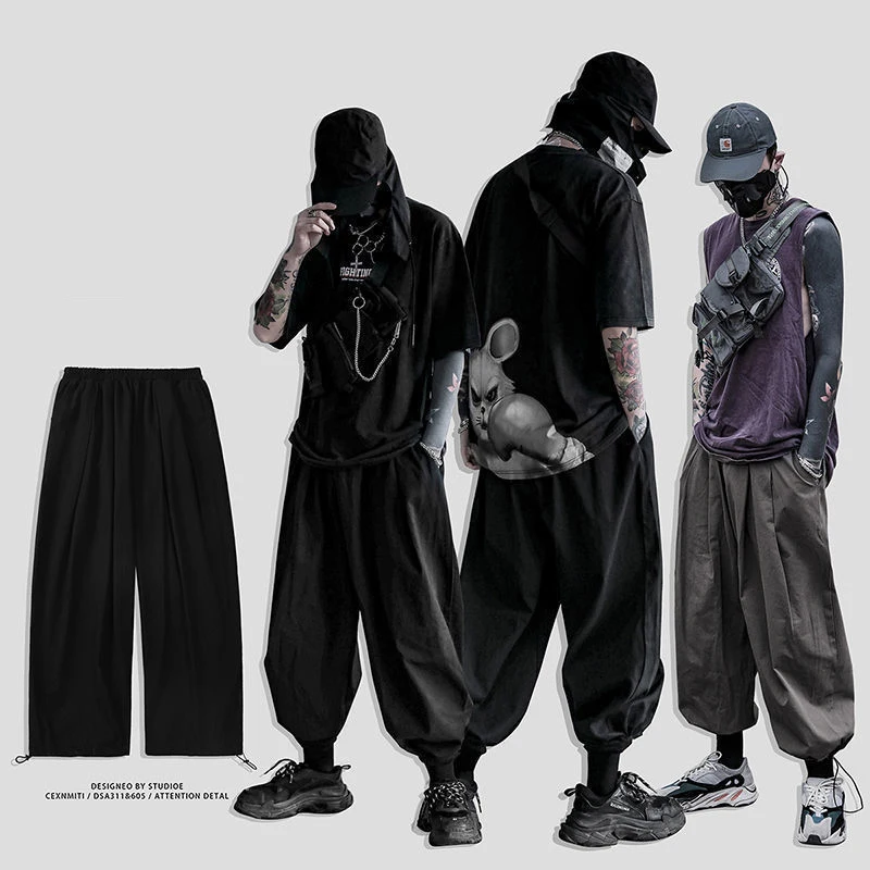 2025 Men's Casual Harem Pants New Wide Leg Lantern Pants Spring Summer Baggy Sweatpants Joggers High Quality Casual Trousers Men