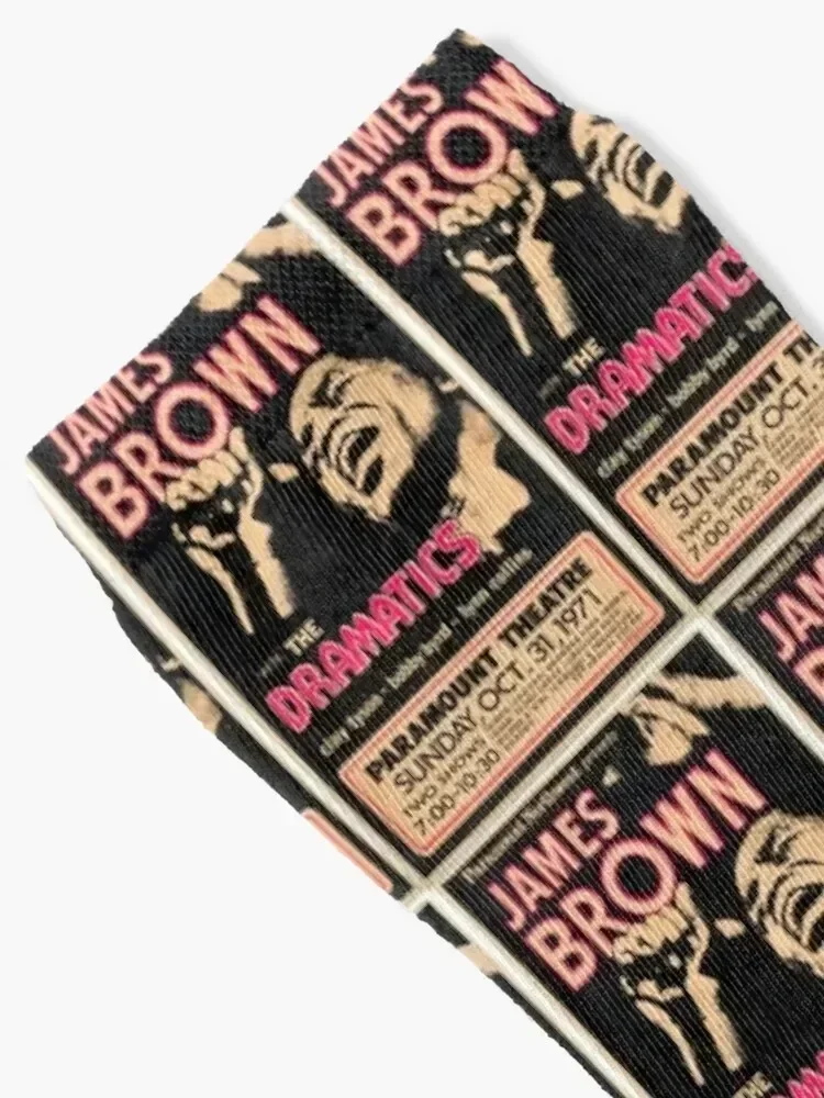 Live James Brown Concert Poster - Live at the Paramount Theatre with the Dramtics - LiveHalloween Show 1972 - Black and Wh Socks