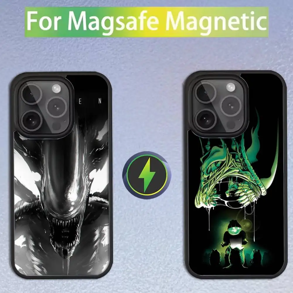

Movie A-Alien X-Xenomorph Phone Case For iPhone 16,15,14,13,12,11,Pro,Max,Plus,Mini,SE Magsafe Magnetic Wireless Charging