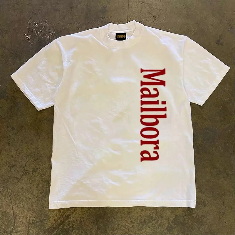 Loose Fit American Retro Cotton T-Shirt Unisex Short Sleeve Breathable Comfortable Double Thread Pure Cotton for Couples