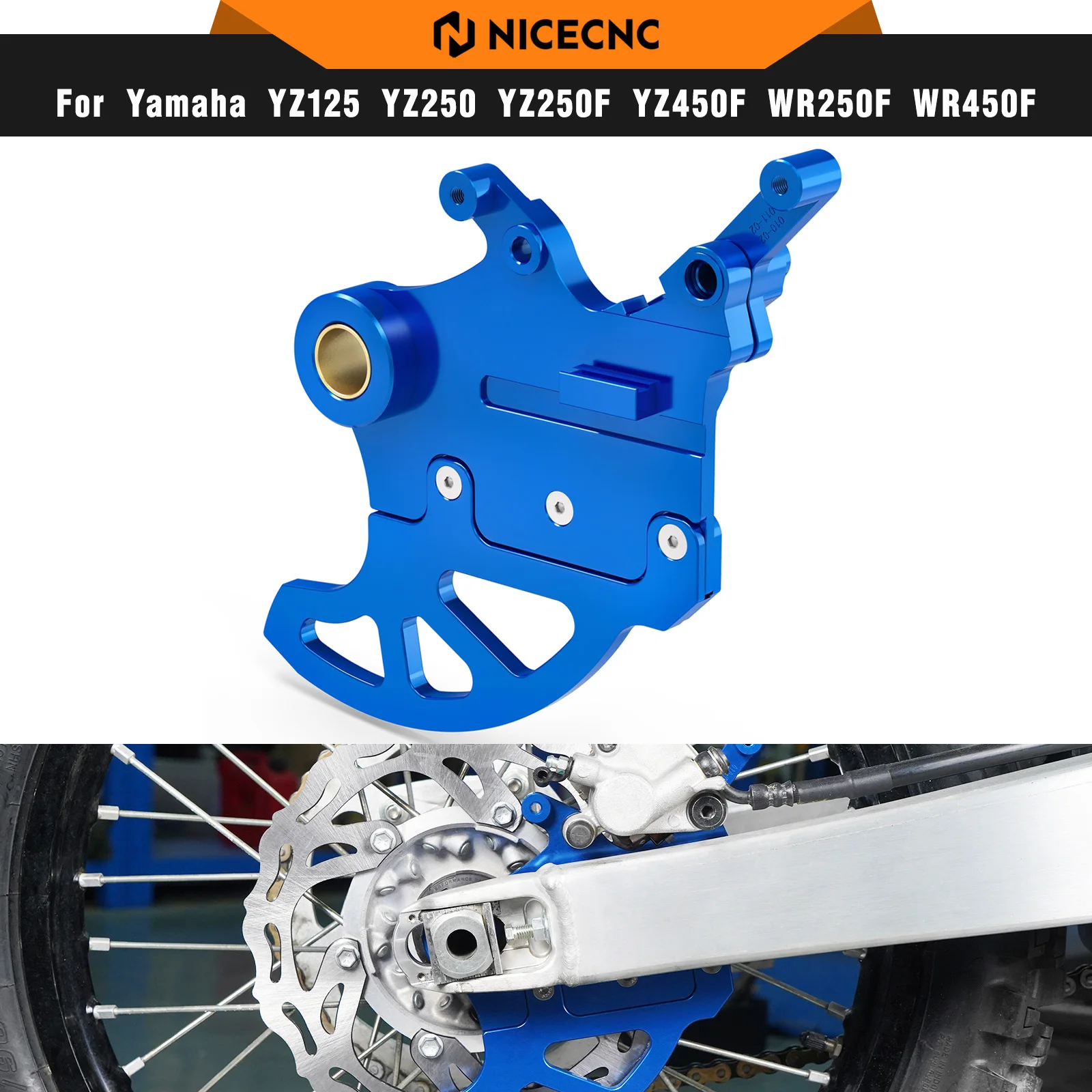 NICECNC Rear Brake Disc Guard For Yamaha WR250F WR450F YZ125 YZ250 YZ450F YZ250F 2006-2023 YZ250FX YZ250X YZ450FX 2016-2023