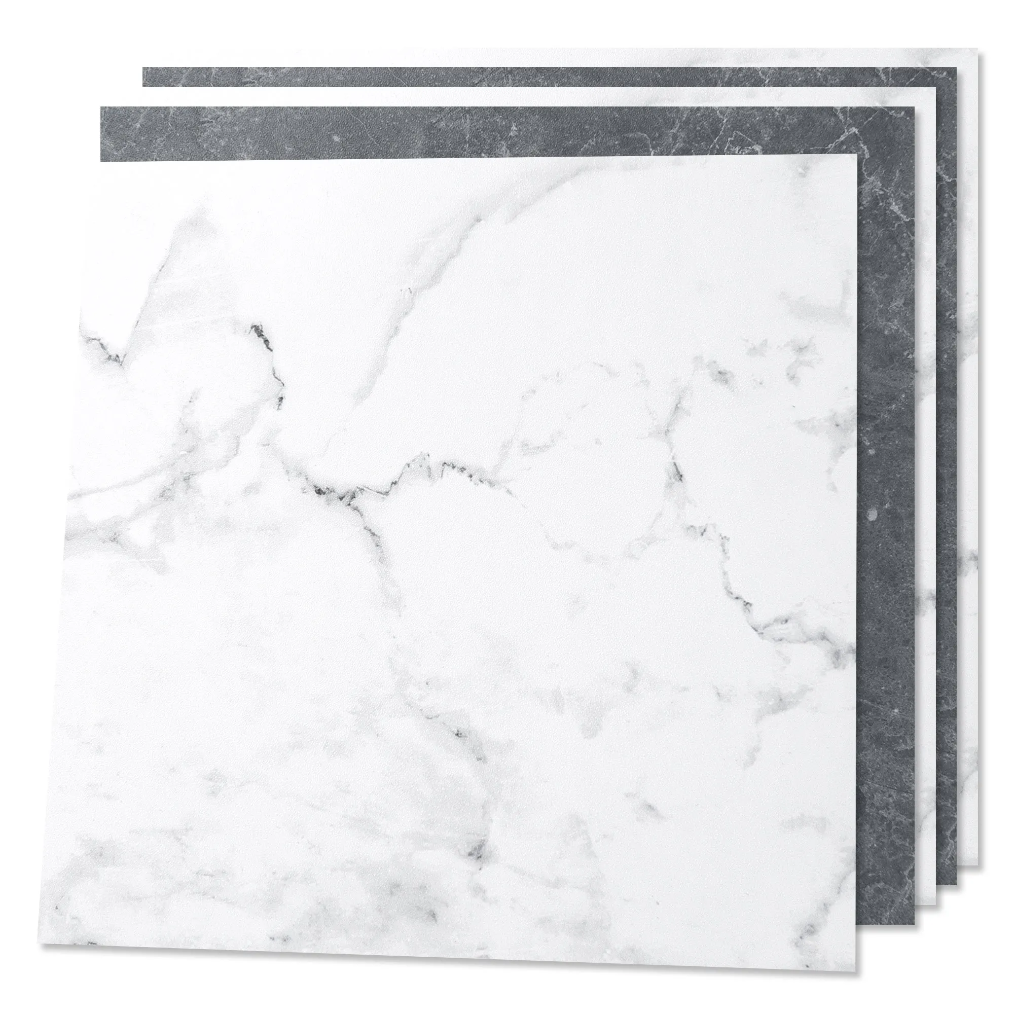 

30-tiles Vinyl Flooring Marble Design for Home Decor Floor Decor, 12" x 12" per Piece, Gray and White Mix, Total Cover 30 Sq.Ft.