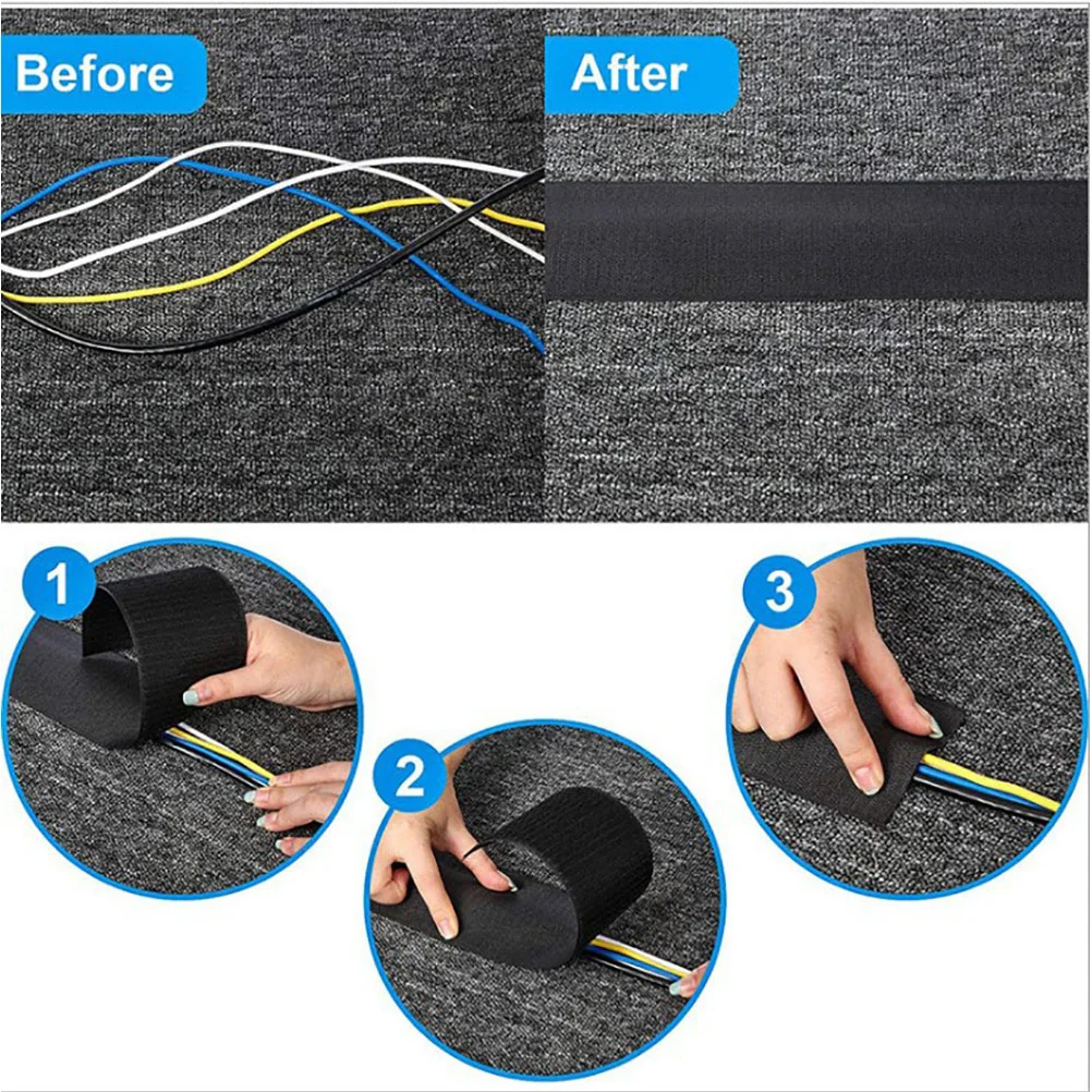 

3 Meters Tape Cable Organizer Reusable Floor Cord Cover For Home Office Wire Protector Lightweight Easy Assembly Cord
