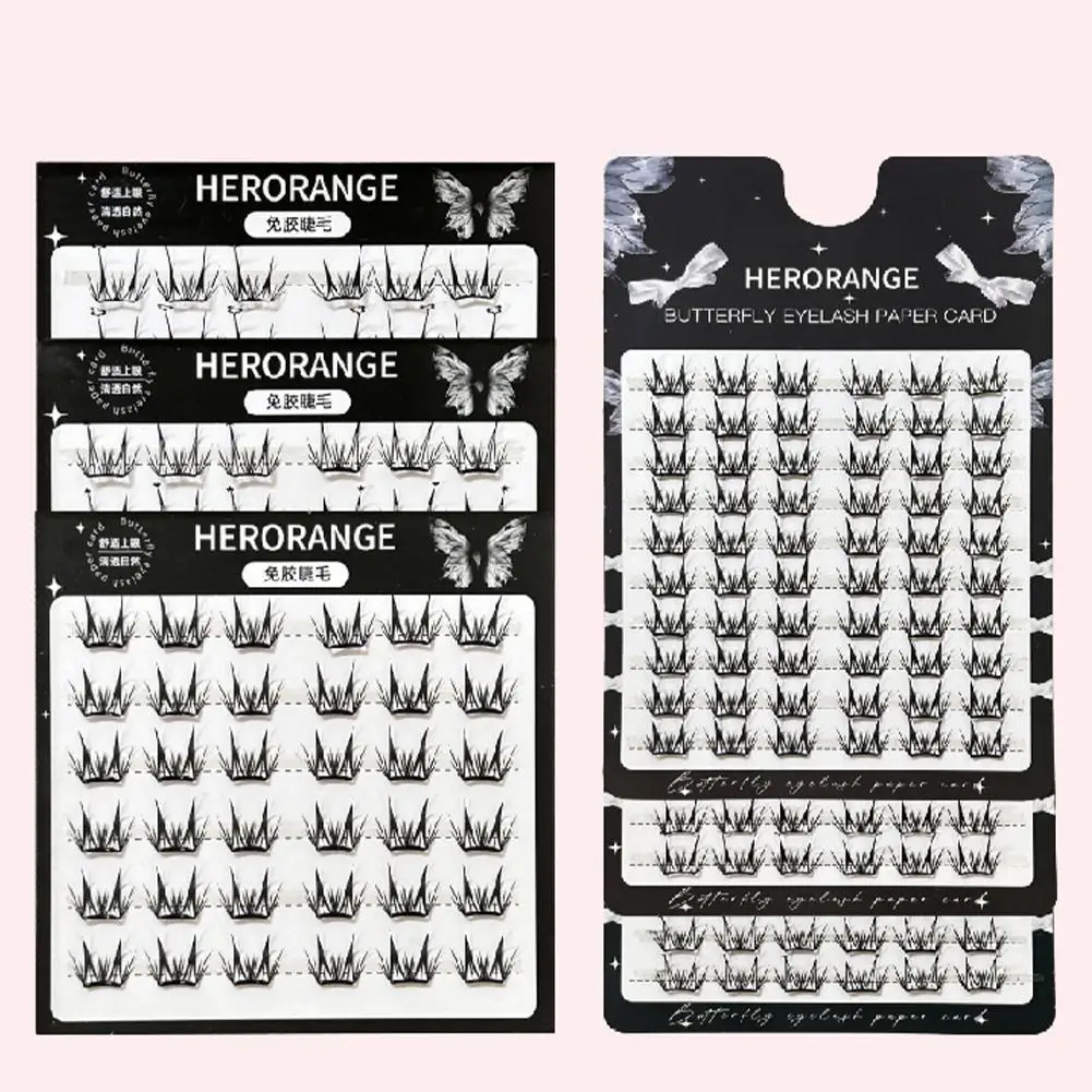 Glue-free Segmented Natural False Eyelashes Thick And Lash Cluster Lashes NO Glue DIY Tools Curled Eyelash Makeup Extension C2H4