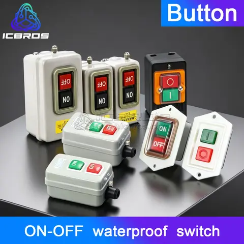 Three phase Latching Motor Power ON/OFF Switch 3 Phase Self Locking Start Button Switch BS216B BS230B KAO-5 KH-305 KH-305 ON-OFF