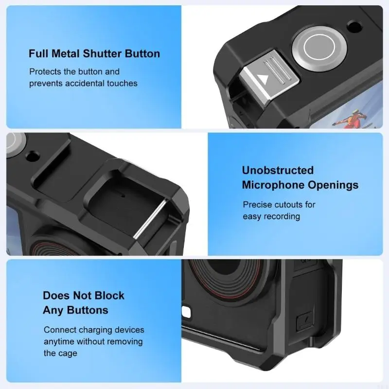 

Protective Cage for Action 6 Camera Frame Innovative Quick Release Systems Enhanced Stability and Easy Installation 83CF