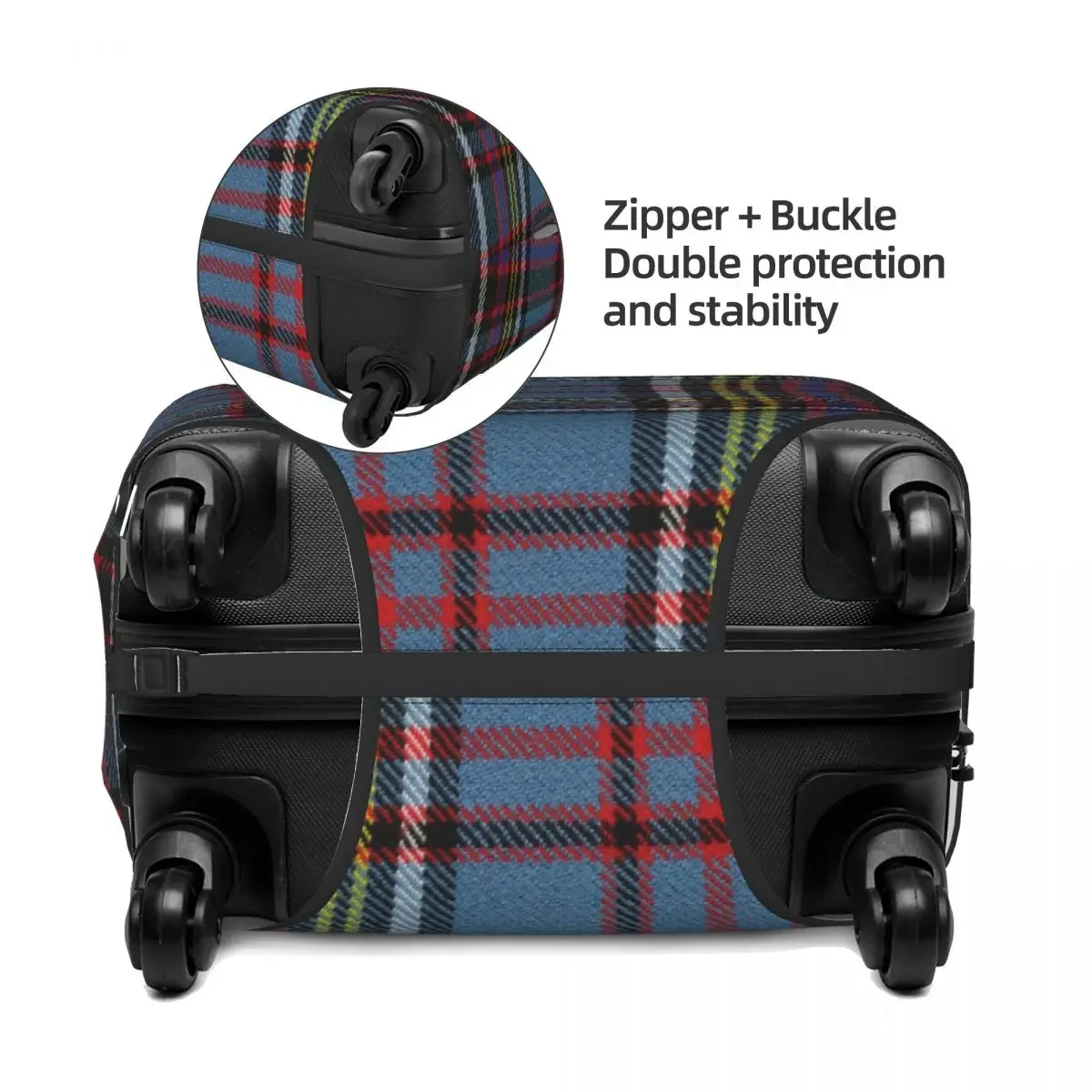 Tartan Xadrez Capa De Bagagem, Geométrica Guingão Protetor, Mala De Viagem, Capa Protetora, Moda Moderna, 18-32"