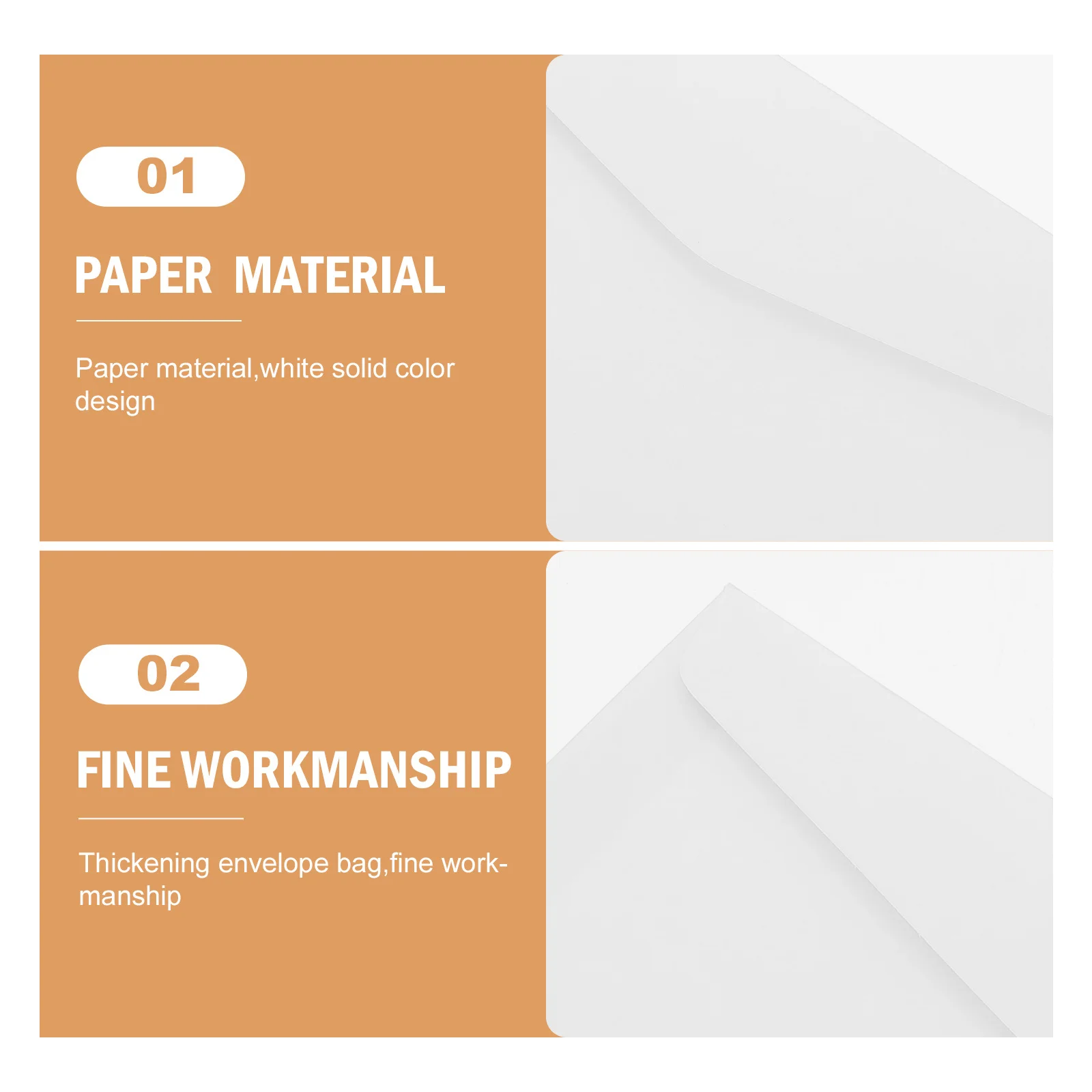 Enveloppes épaisses en papier de qualité supérieure, 100 pièces, réutilisables, vierges, conception sans mot, parfaits pour ranger les Documents importants au bureau