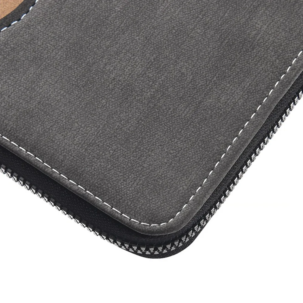 Elegant Leather Long PU Wallet Phone Pouch Zipper Business Clutch Bag Large Capacity Multiple Card Slots Men Card Holder Men