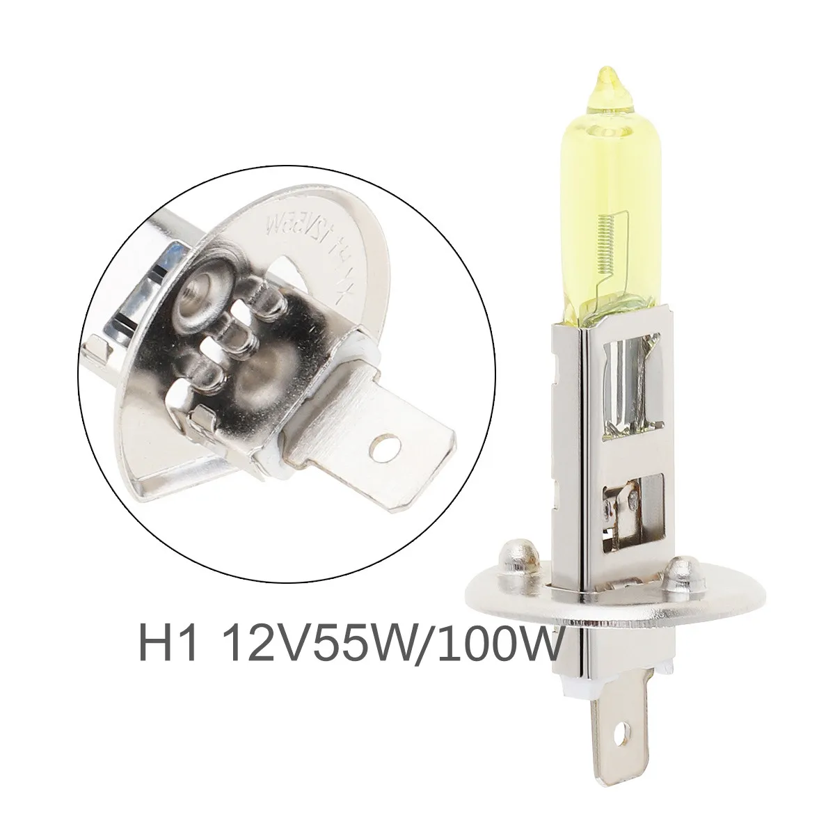 Luz de coche de 12V, 55/100W, H3, H1, luz amarilla superbrillante, lámpara halógena de xenón, faro delantero automático, Bombilla antiniebla para vehículo