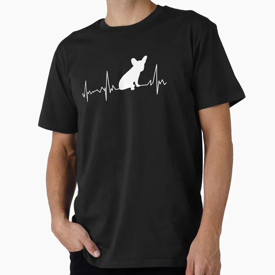 French Bulldog heartbeat love Bulldog Graphic T-shirt Unisex Tee Gift for Dog Owners Great Present for Bulldog Pet Lovers