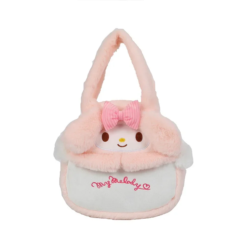 My Melody Anime Kawaii Sanrio Ins Kawaii Plush Handbag Cute Cartoon Kuromi Fashion Phone Storage Bag Purse Gifts for Girls