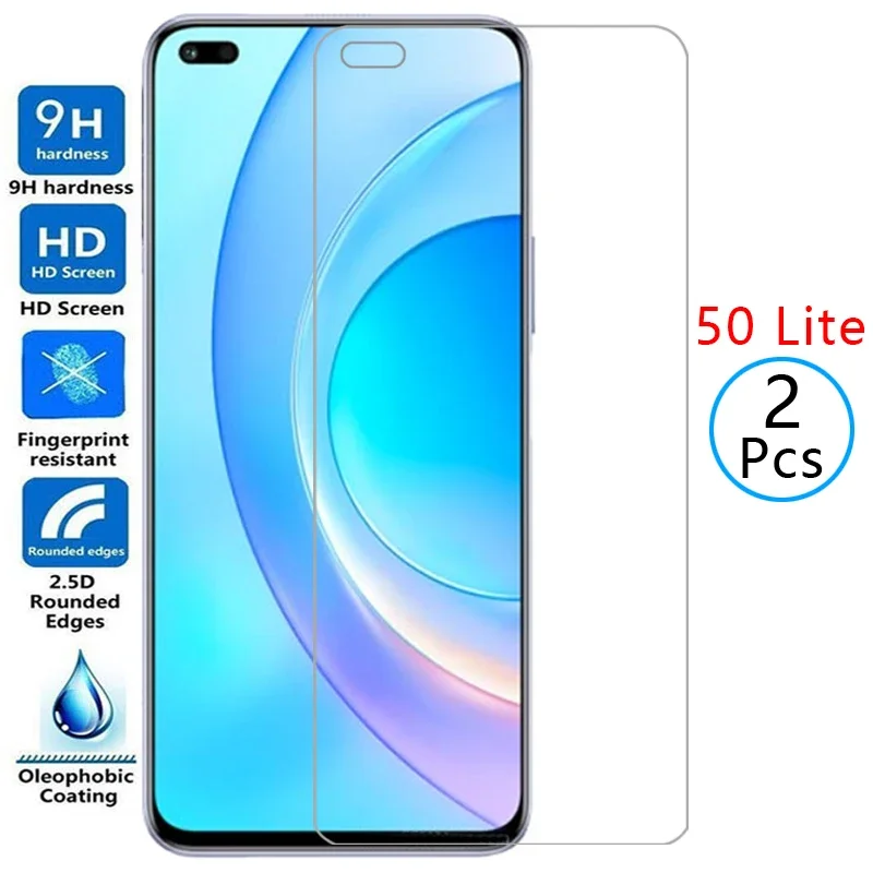 

For 2pc Oo Protective Tempered Glass for Huawei Honor 50 Lite Screen Protector on 50lite Light 6.67 Film H