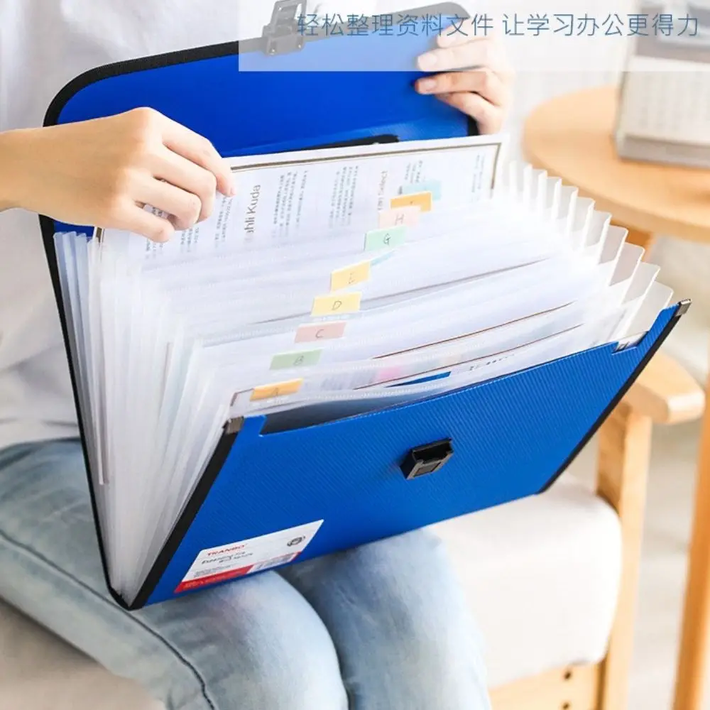 Business A4 File espandibile Fisarmonica Portafoglio portaoggetti portatile Organizzatore di documenti Borsa per documenti Cartella di carta