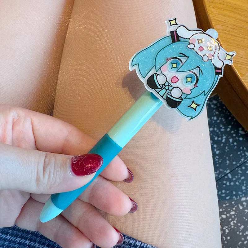 Hatsune Miku Anime Figure Gel Pen for Students Kawaii Japanese Anime Figure Hatsune Miku Pens Anime Ball-Point Pen Office Tools