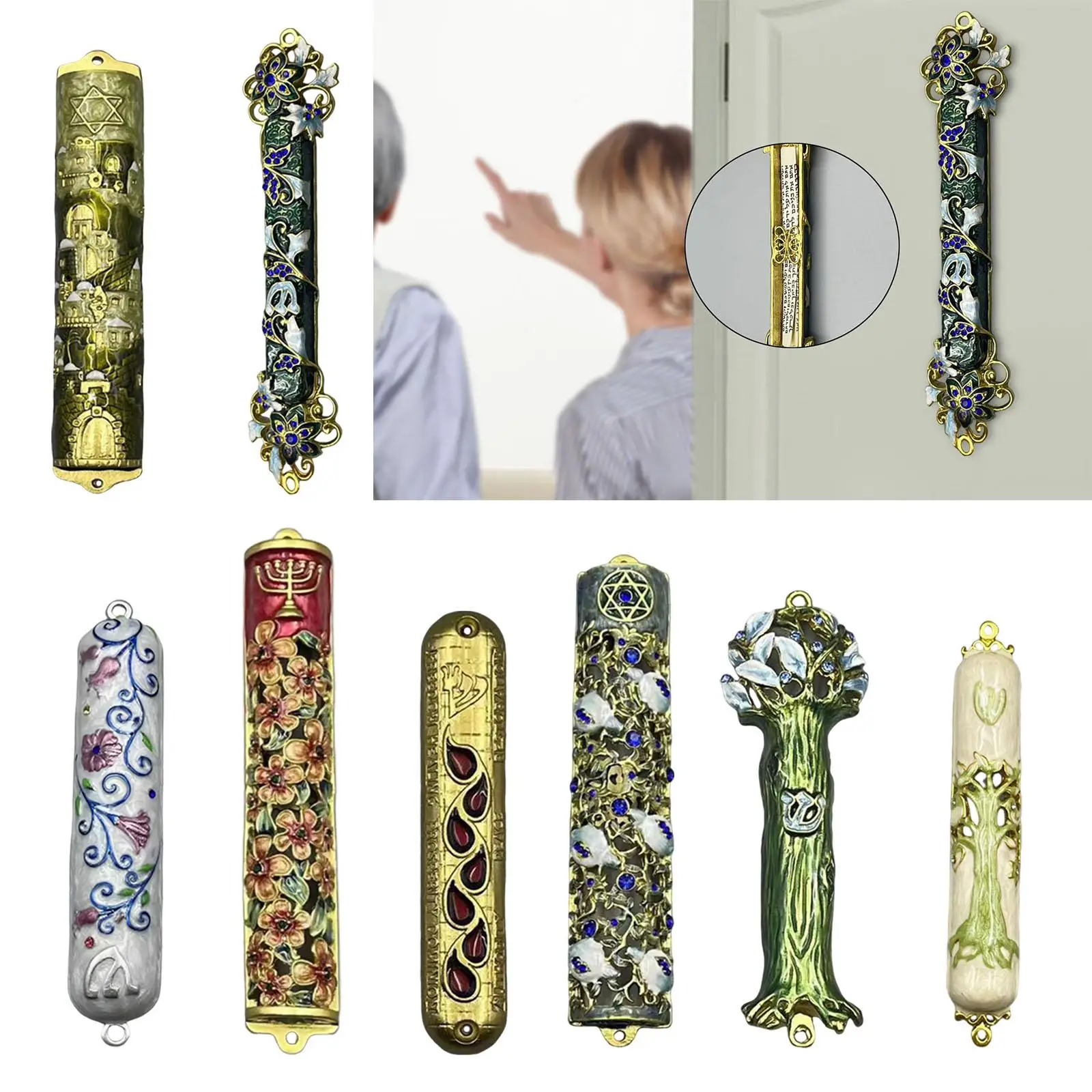 Mezuzah for Door Messianic Mezuzah Housewarming Gift Home Decoration Easy to Install Religious Blessing Outside Mezuzah Plaque