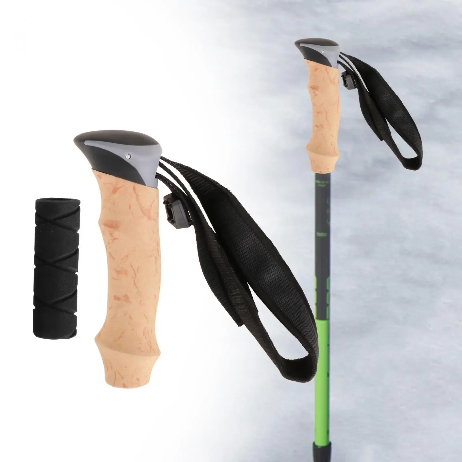 Tongkat Trekking, pegangan tongkat berjalan Portabel Anti Slip