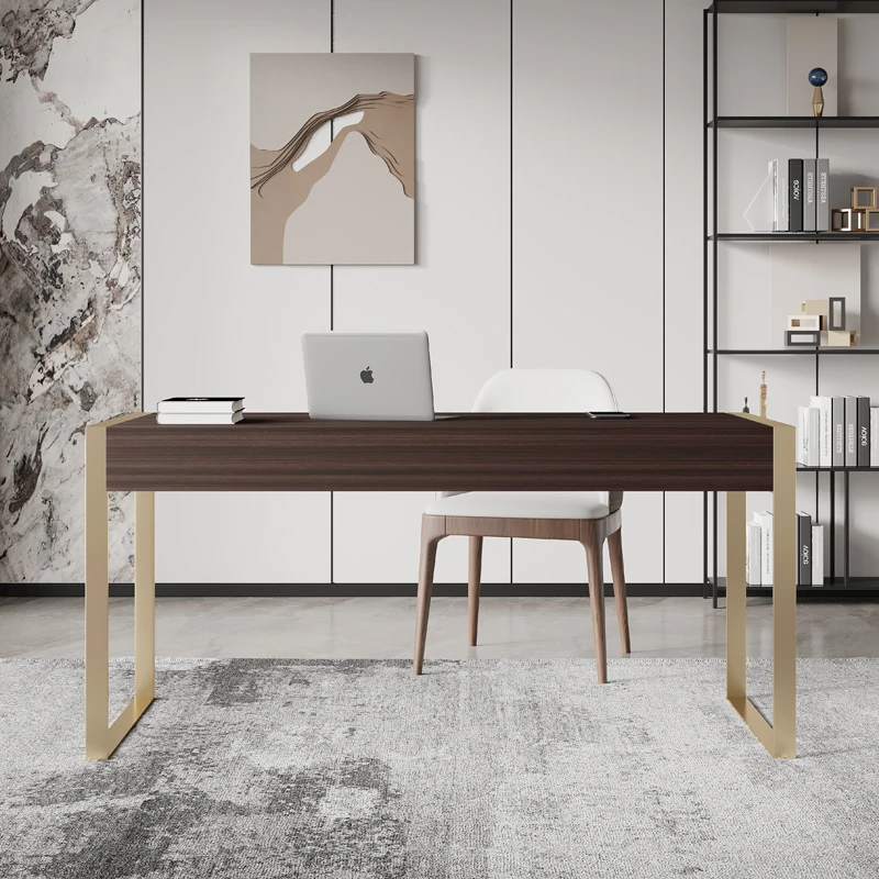 Light luxury desk computer  simple modern home study solid wood writing  minimalist desk calligraphy table