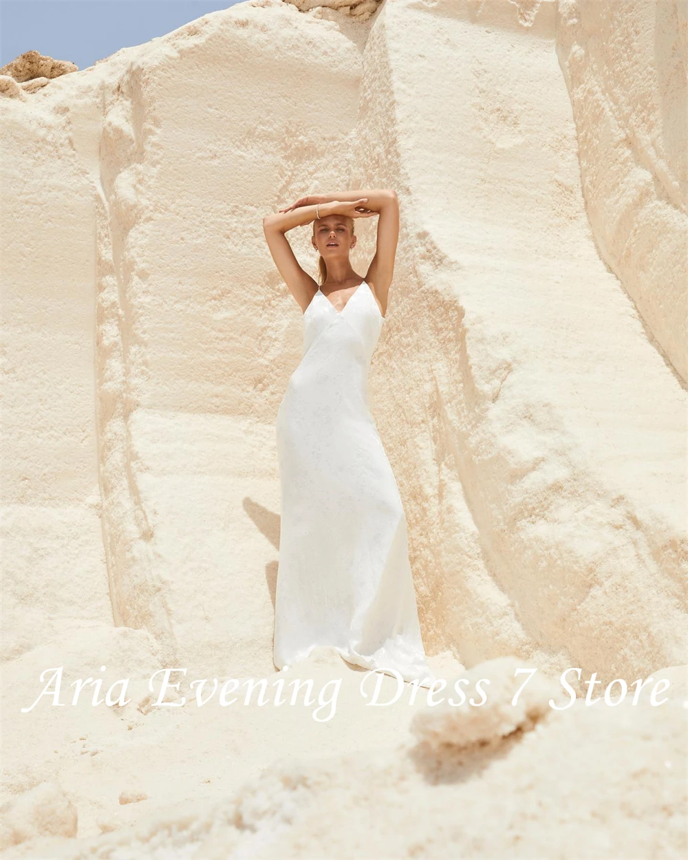 Robe de soirée personnalisée, gracieuse, col en v, bretelles Spaghetti, boutons délicats au dos, ligne a, robes de célébrité, Sexy, dos nu, P