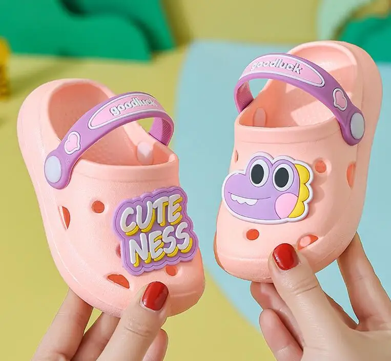 2023 New Infant Toddler Slippers Cartoon Clogs for Children Cheap Dinasour Sandals for girls boys Rainbow Cloud PVC Shoes