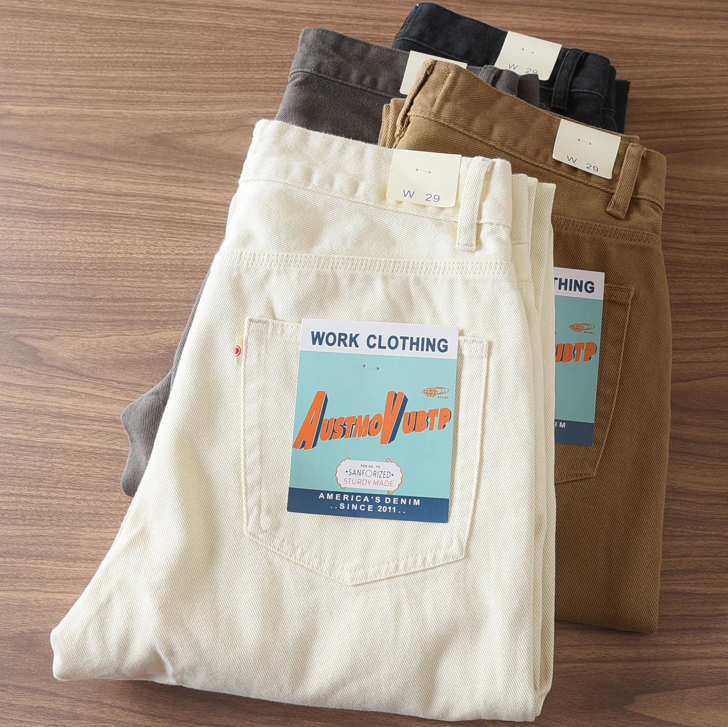 

Thiened Heavyweight Pure Cotton Casual Pants Men's Loose Straight American Twill Trendy Brand Haome Workwear Trousers