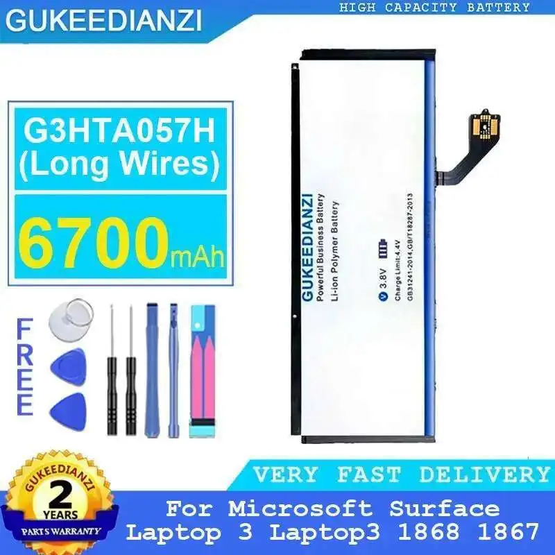 

Laptop Battery G3HTA057H Long Wires 6700Mah For Microsoft Surface 3 Laptop3 1868 1867