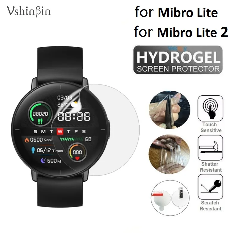 10 قطع من طبقة هيدروجيل ناعمة من مادة TPU لهاتف Xiaomi Mibro Lite 2 واقي شاشة للساعة الذكية عالي الدقة طبقة حماية شفافة
