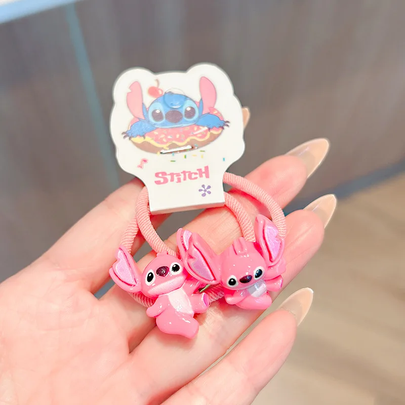

2/5 piece Blue Stitch Hair Tie Cartoon Kawaii Headwear Ponytail Hair Band Elastic Hair Accessory Gift