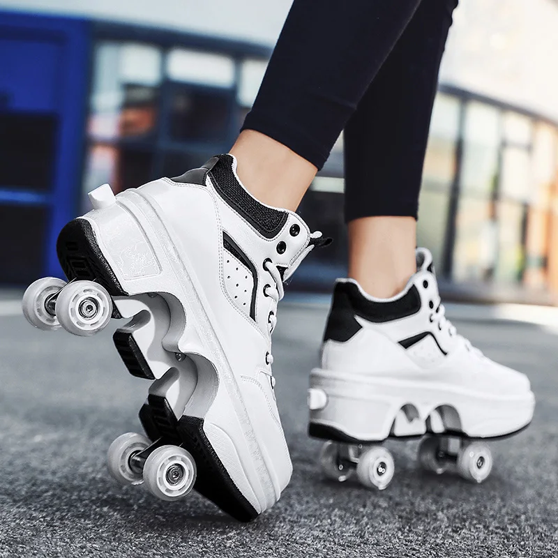 Roller Skate Shoes For Men Women Boys Girls Kids 2022 Fashion Casual Sports 4 Wheels Sneakers