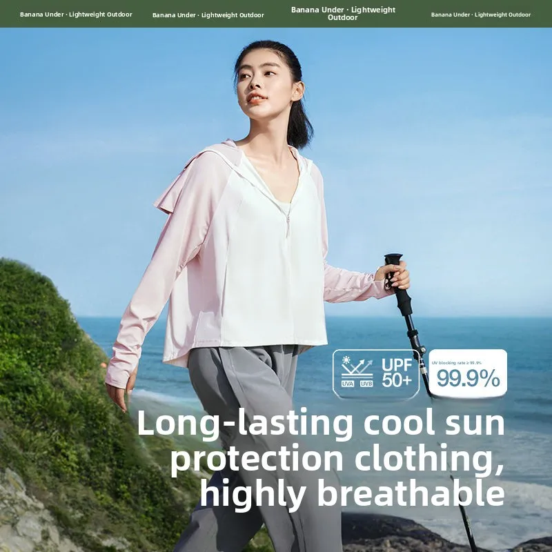 

Banana Le Breeze Series Women's Profional Original Silk Ice Cool Feeling Breathable UV Protection Clothing Long Sve H...