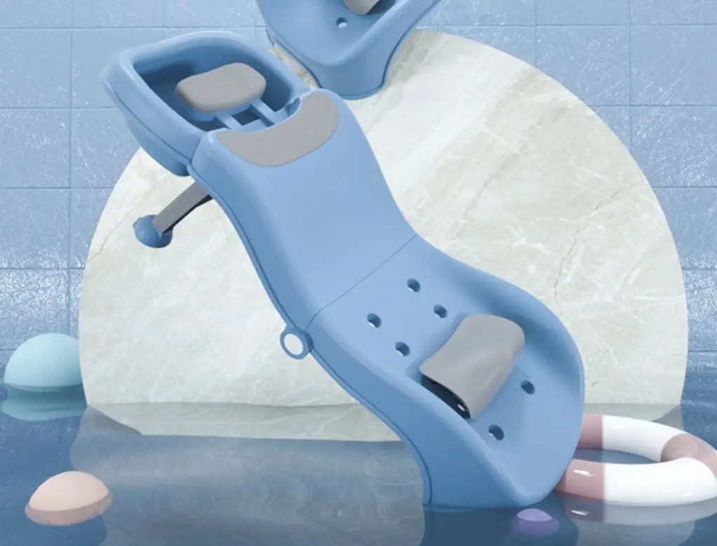 Adjustable Children Shampoo Chair For 3-10 Year Old Bathing Seat Tub Collapsible With Prevent Wet Clothes Design