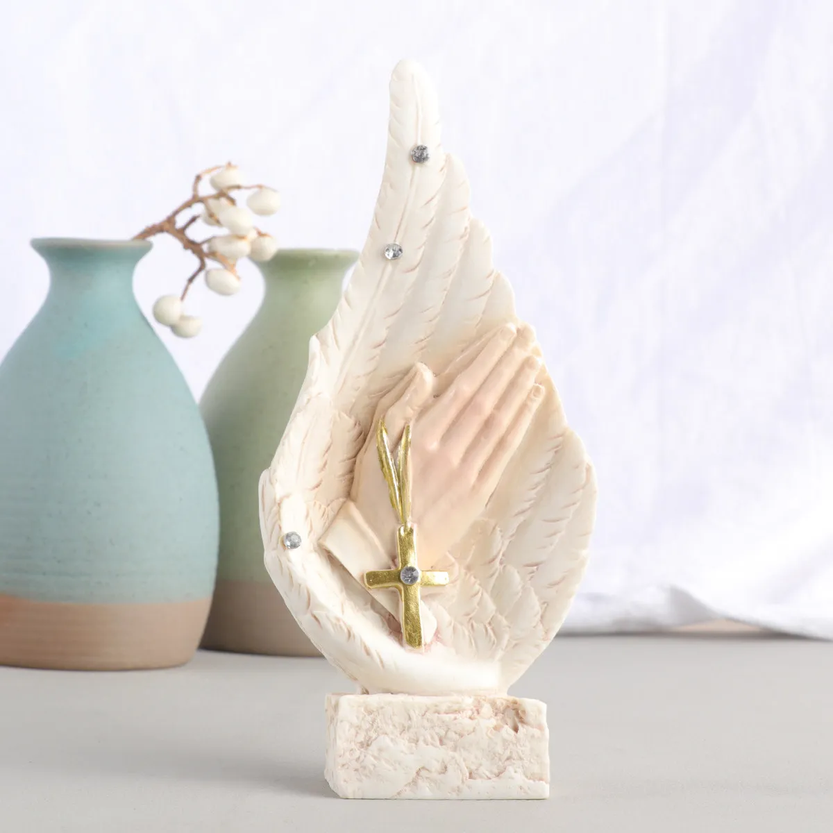 1Pcs Resin Christian Decoration Art Craft Home Office Desk Shelf Decor Spiritual Gift Eco Friendly Aesthetic Photo