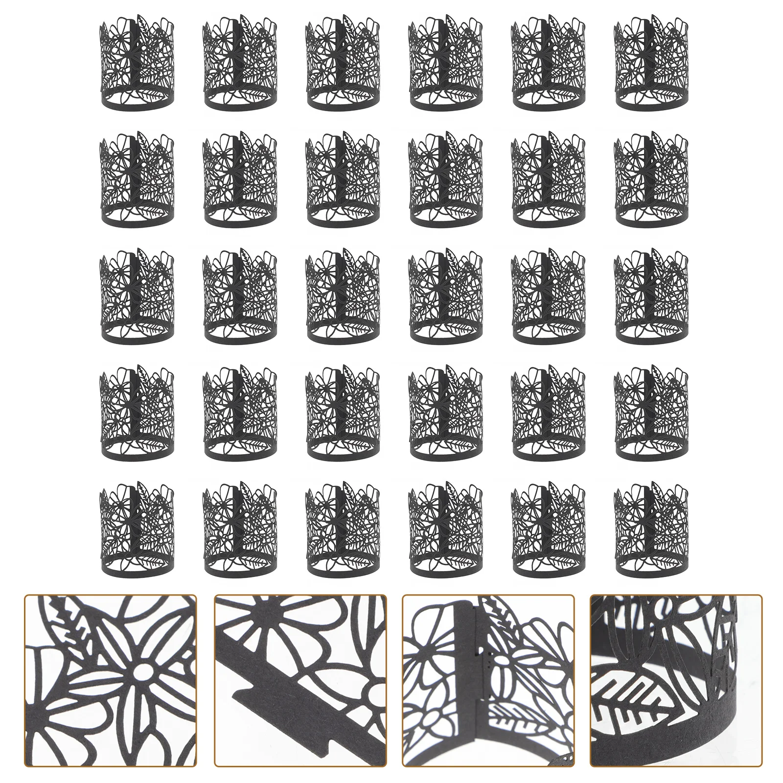 

50pcs Led Wraps Light Wraps Decorative Tea Light Wrap Hollow Design For Wedding Birthday Christmas Events